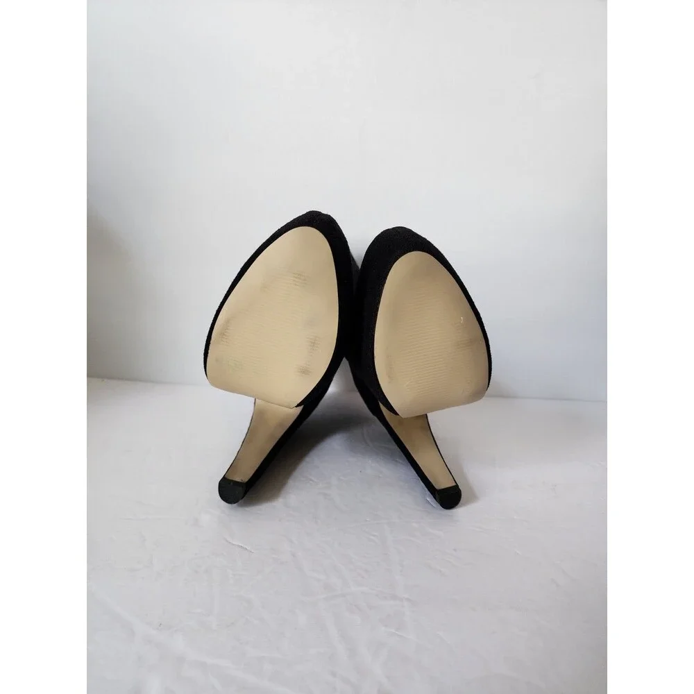 Asos womens Black Booties Platform boots Curve Heel size 5 Faux Nubuck